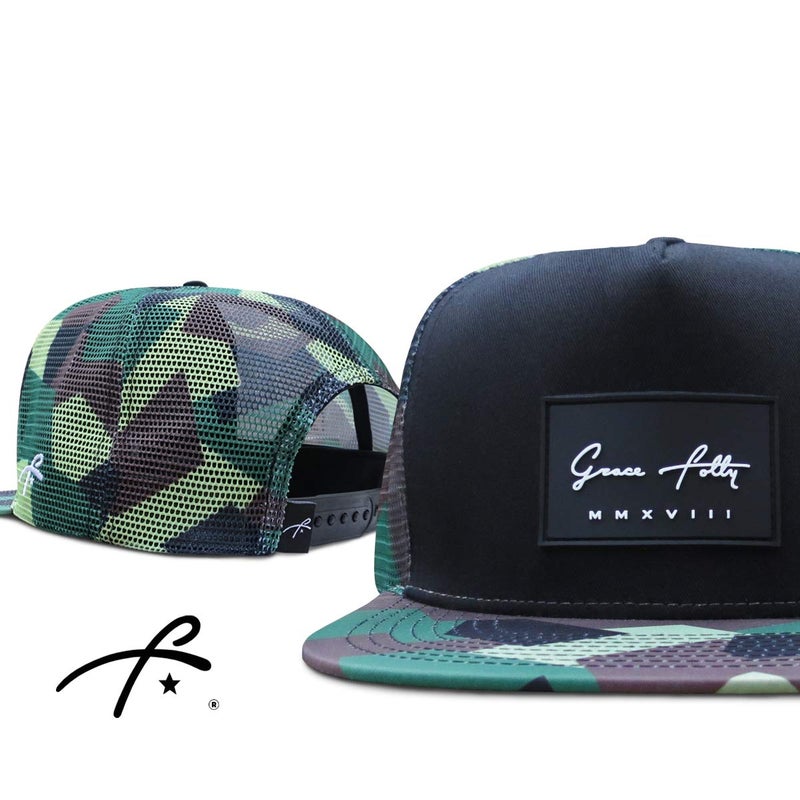 Grace Folly Trucker Hat for Men & Women. Snapback Mesh Caps (US, Alpha, One Size, One Size, Modern Camo) - Image 3